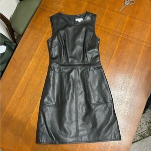 Warehouse Black Faux Leather Mini Dress